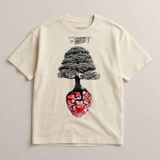 Unique Tree on Heart Graphic T-Shirt Design