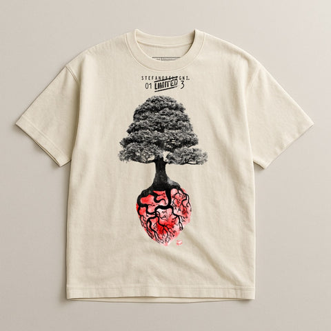 Unique Tree on Heart Graphic T-Shirt Design