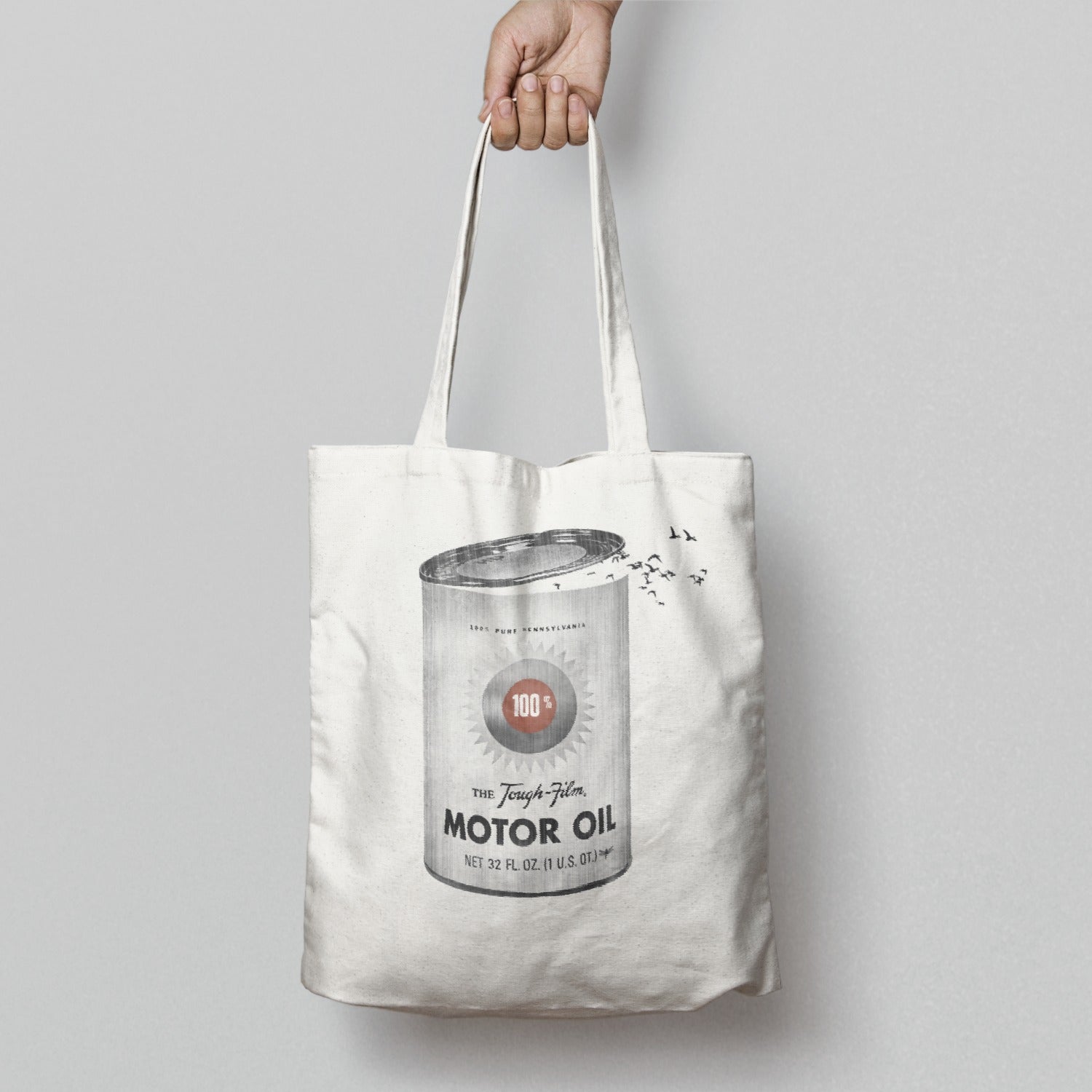 Unique Motor Oil Can Design Tote Bag with Birds