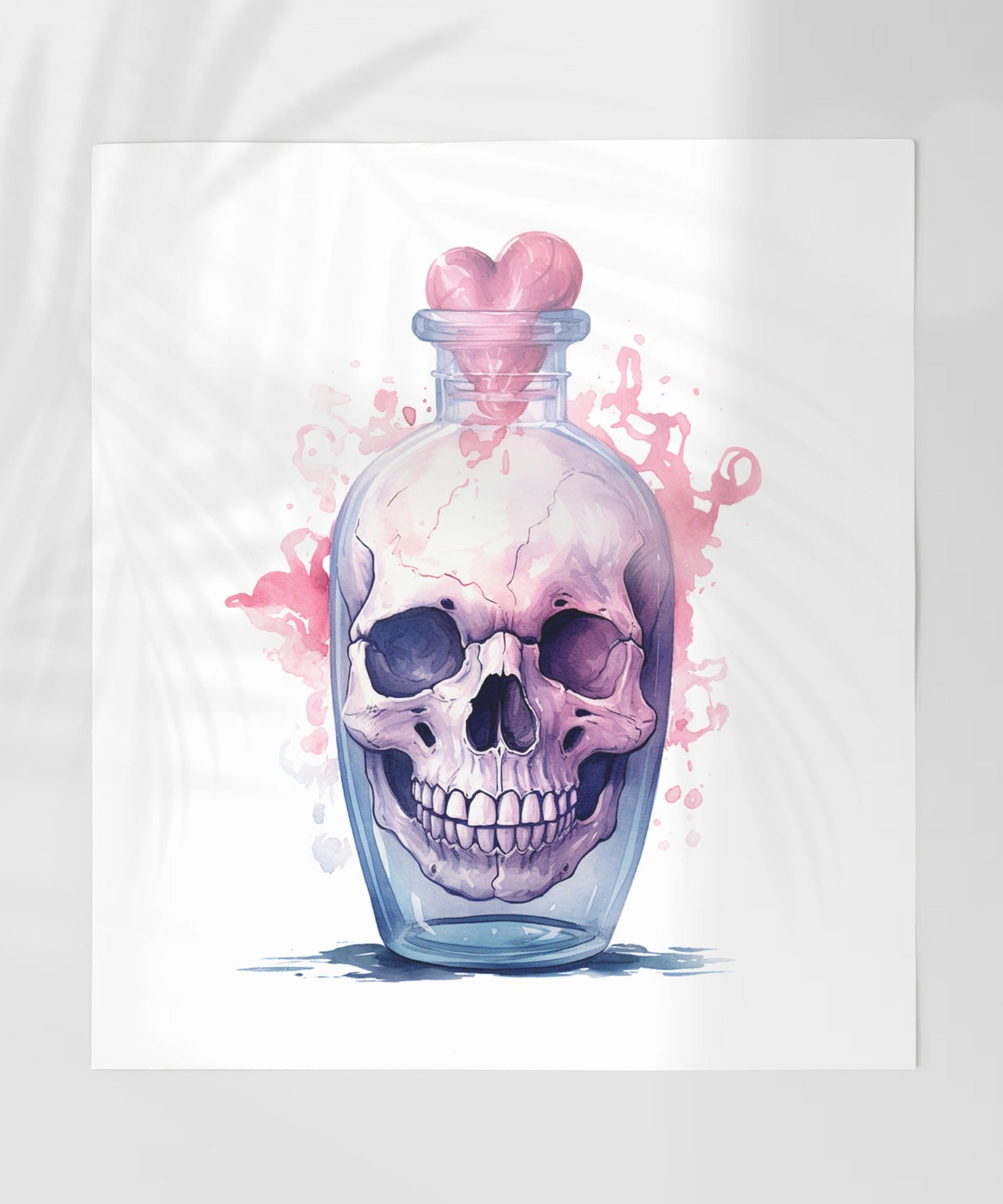 Skull Heart in a Jar Art Print for Unique Wall Decor