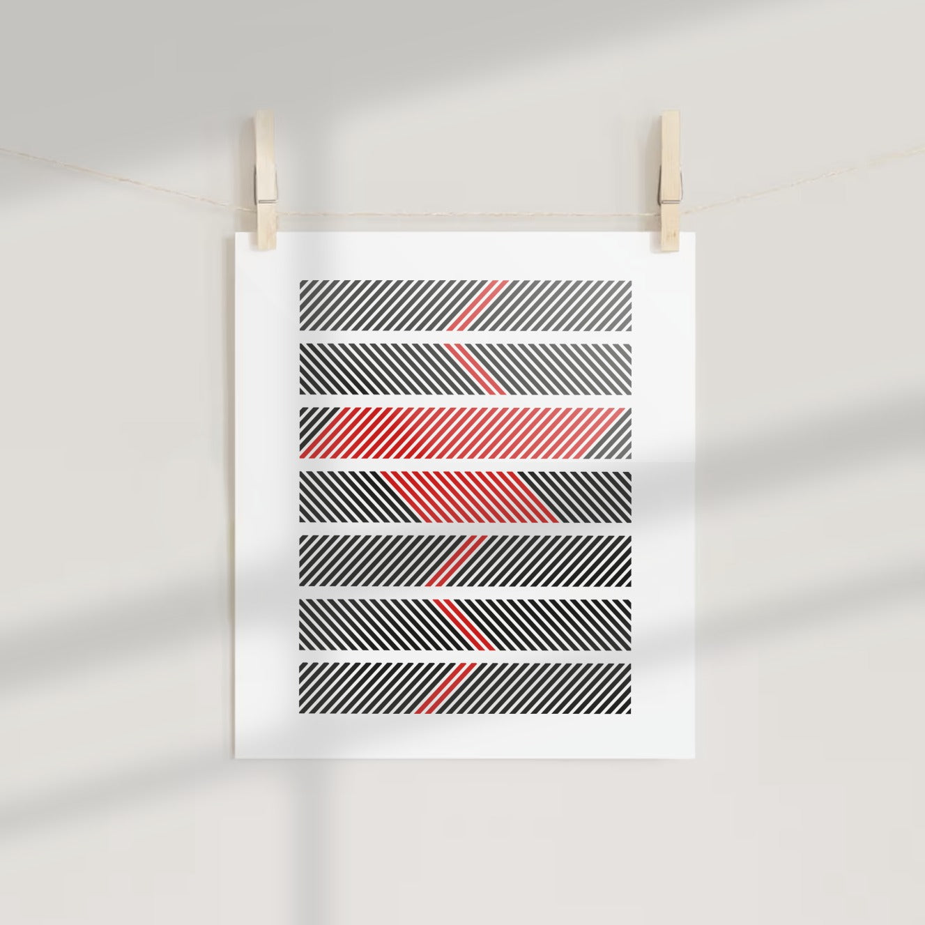 Abstract Geometric Line Pattern Wall Art Print