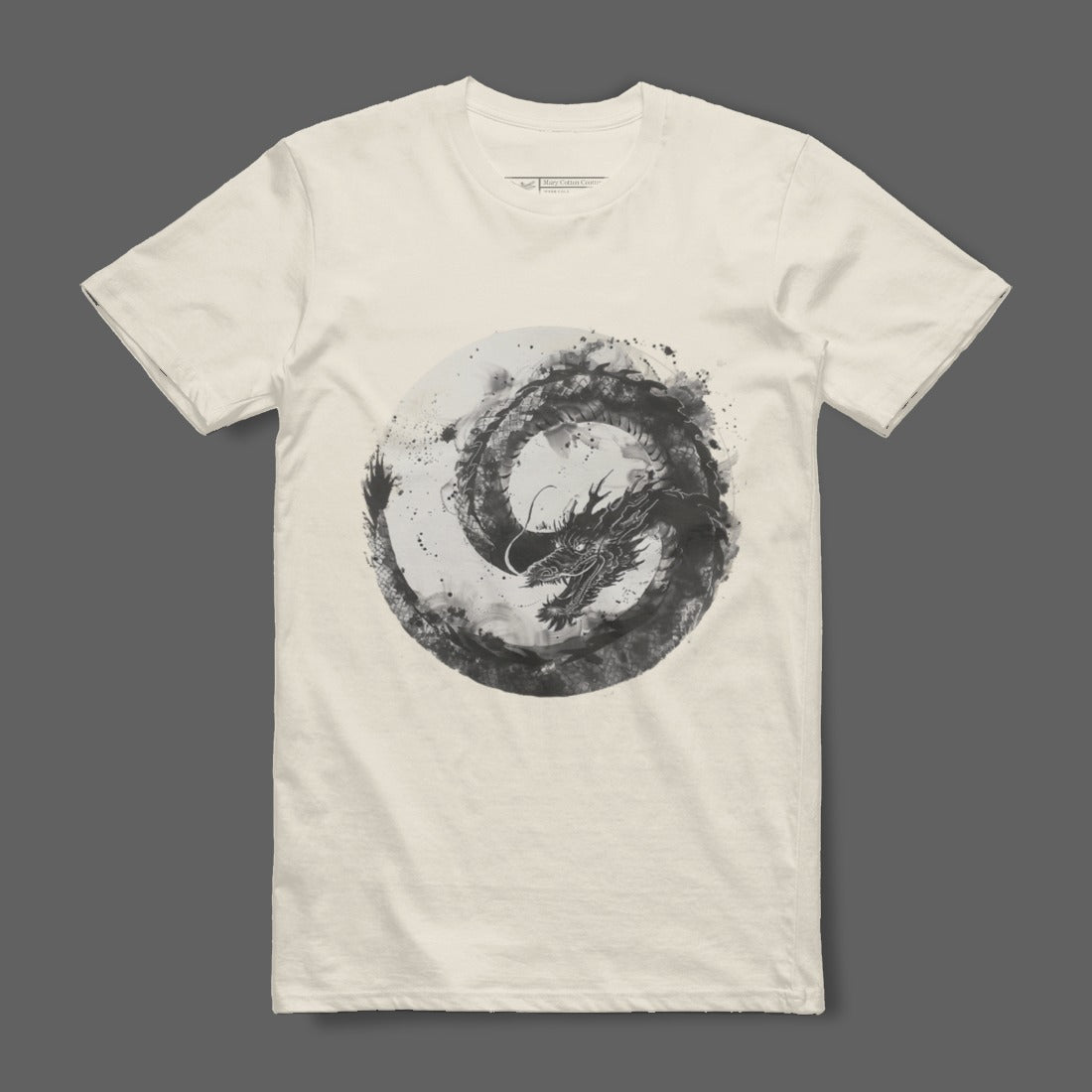 Mystical Black Dragon Graphic Design T-Shirt
