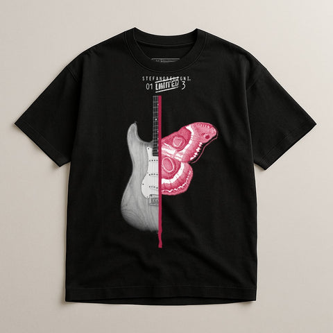 Guitar and Butterfly Graphic Art Shirt