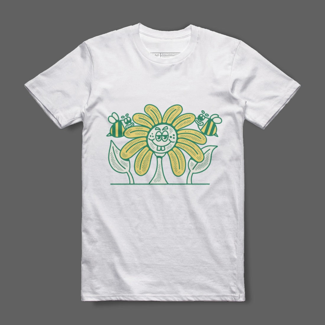 Cheerful Flower and Bees Graphic Tee