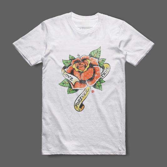 Forever True Rose Graphic T-Shirt Fashion Apparel