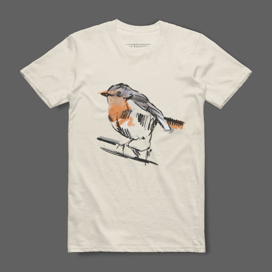 Artistic Bird Design Graphic Tee Shirt