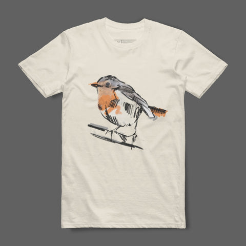 Artistic Bird Design Graphic Tee Shirt
