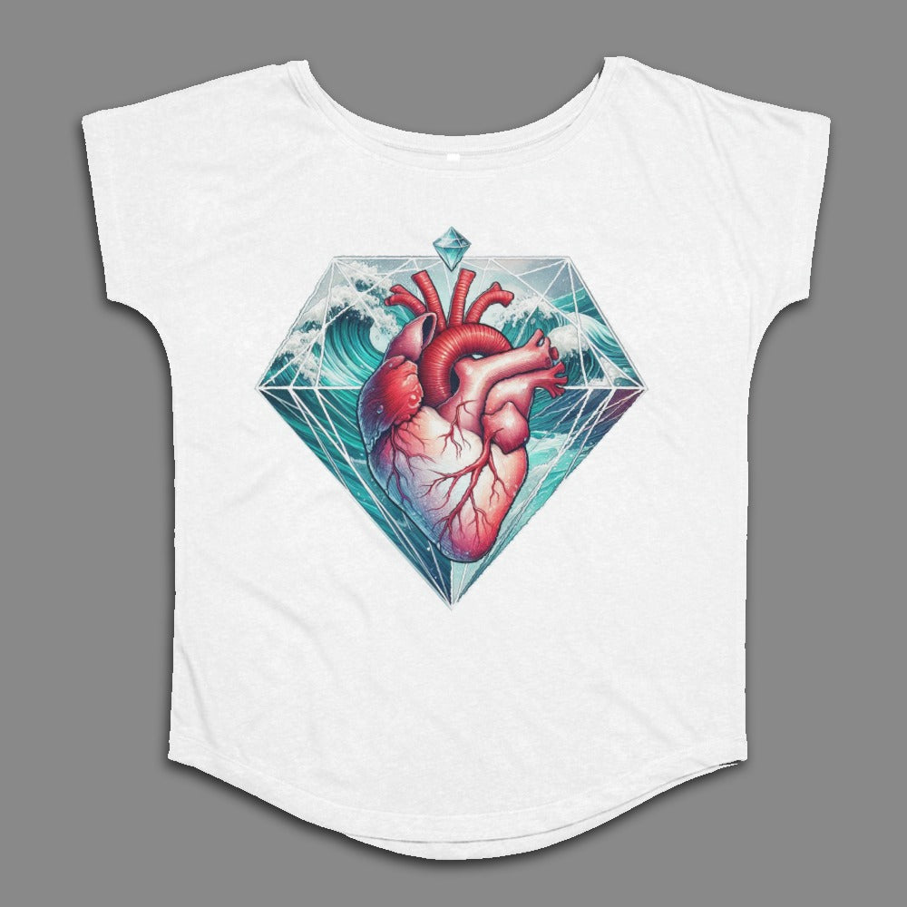 Heart and Diamond Graphic Women's T-shirt
