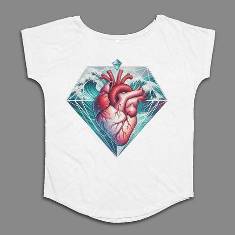 Heart and Diamond Graphic Women's T-shirt