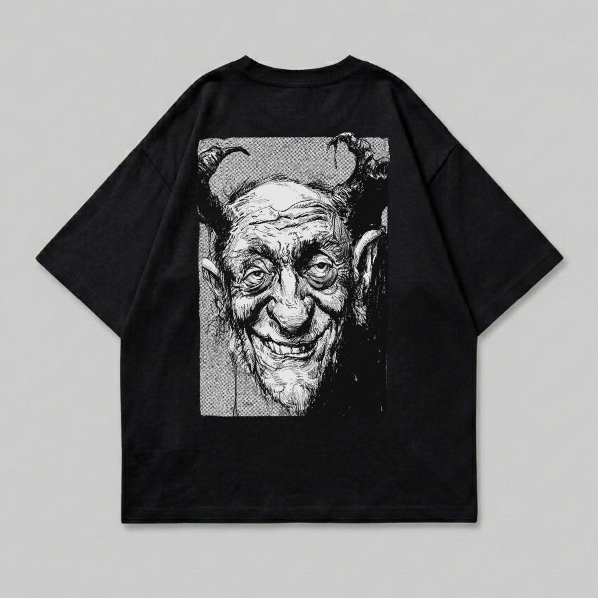 Grinning demon creature artistic illustration t-shirt product type