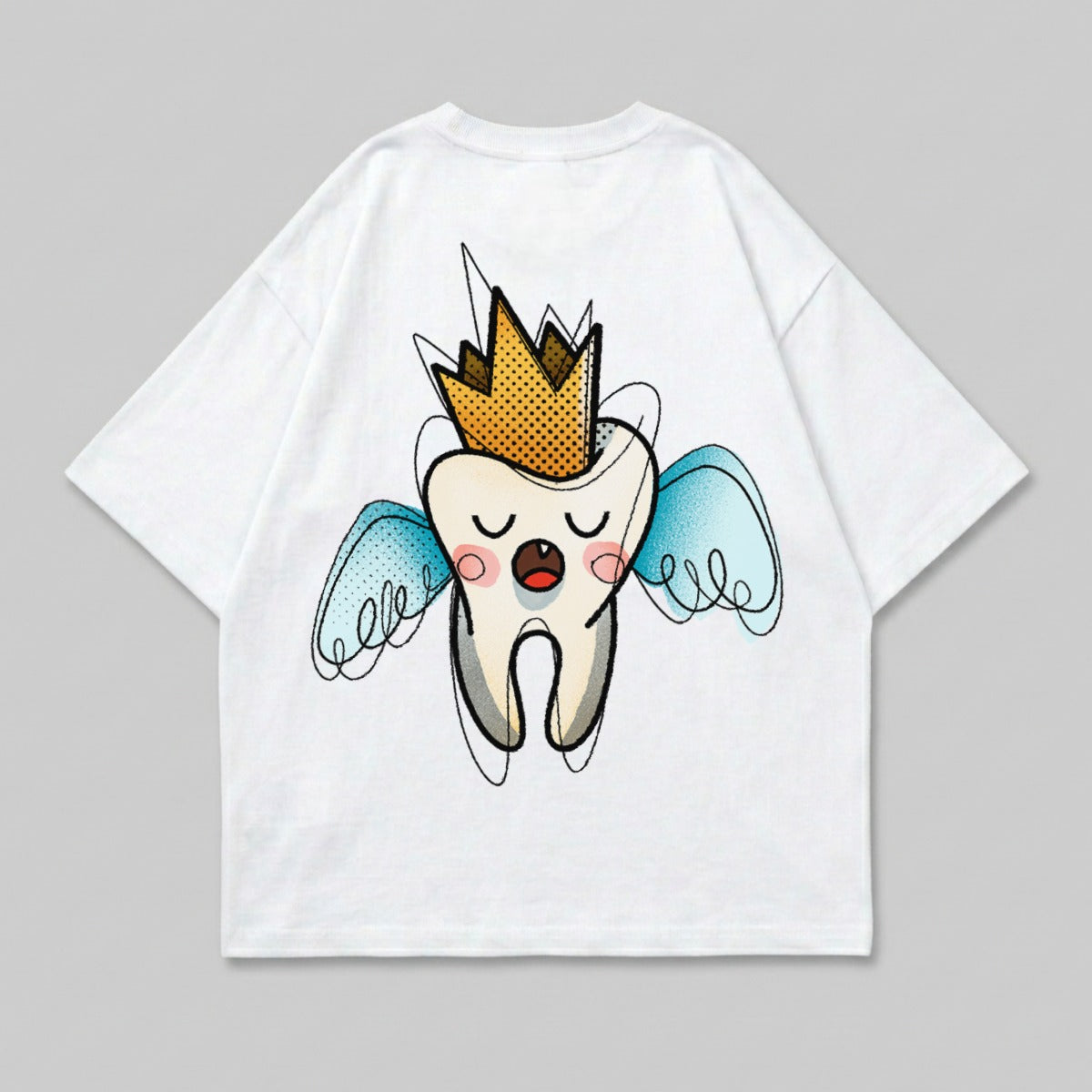 Cute Royal Winged Tooth Character Design T-shirt product type