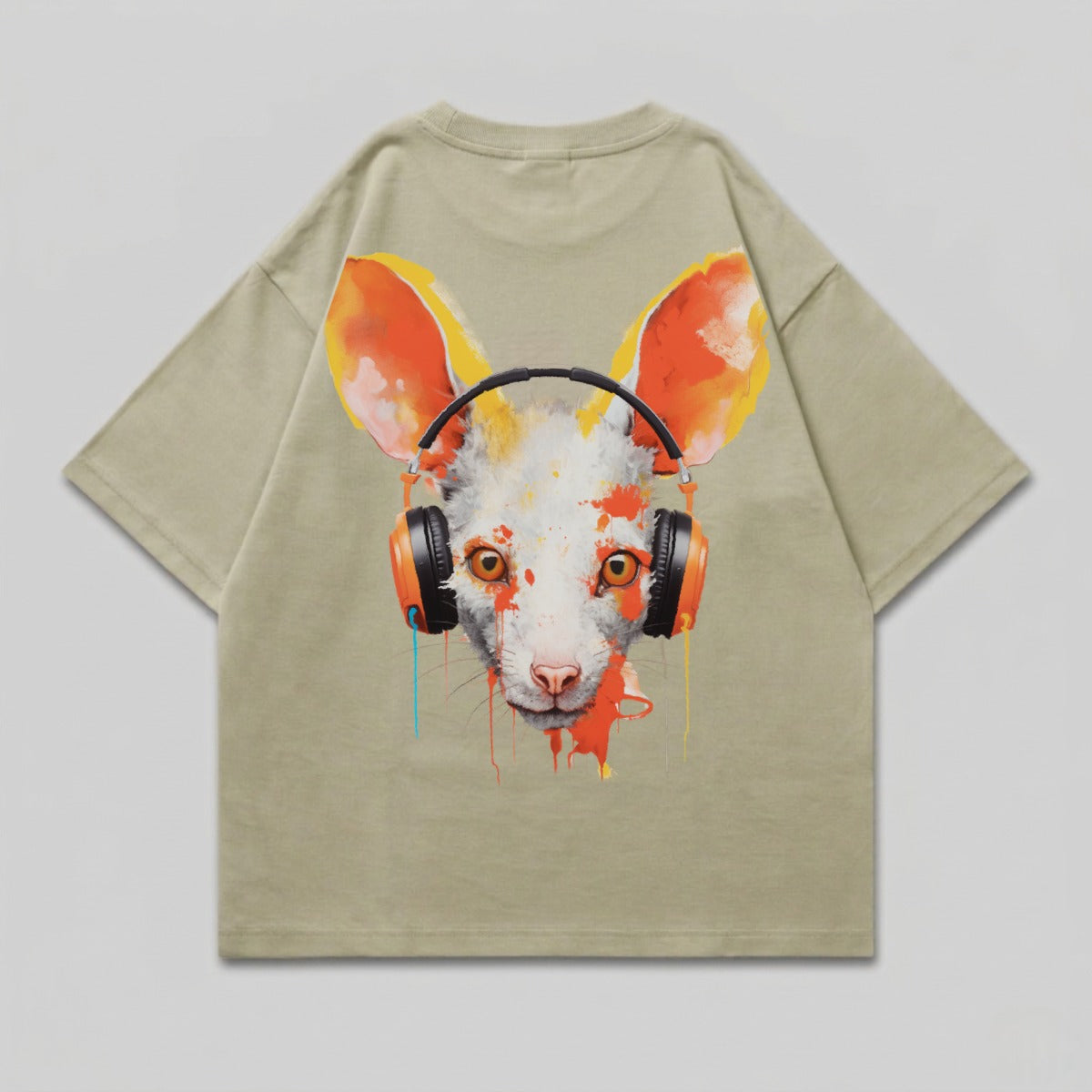 White Animal Orange Headphone Paint Splatter product type