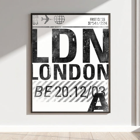 LDN London First Class Wall Art Poster Print Decor