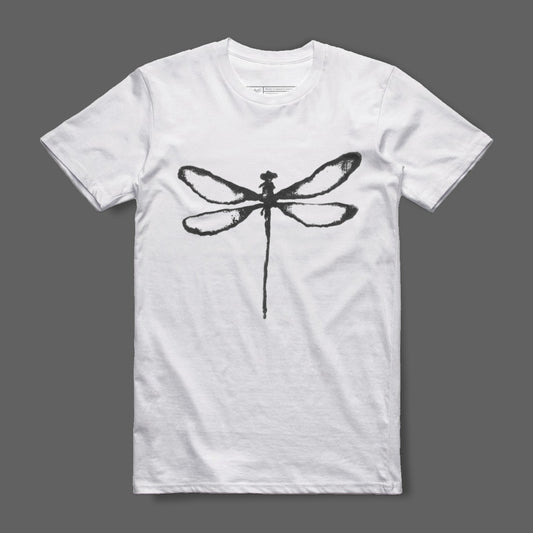 Artistic Dragonfly Print Casual T-Shirt