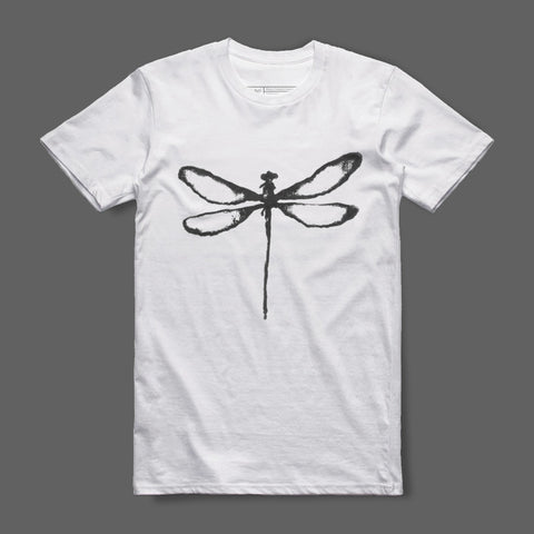 Artistic Dragonfly Print Casual T-Shirt