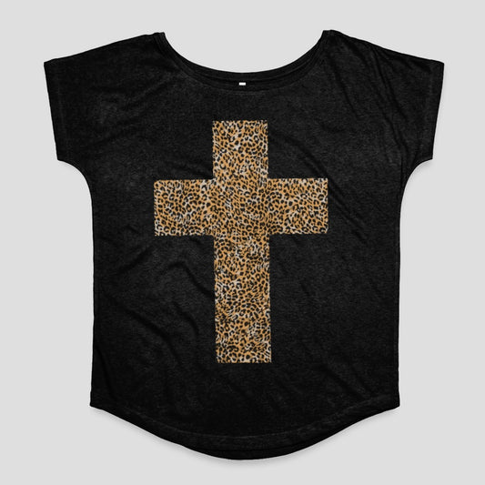 Leopard Print Cross Design on Black product