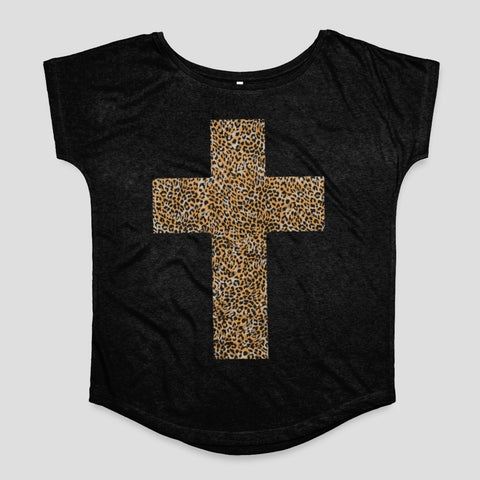 Leopard Print Cross Design on Black product
