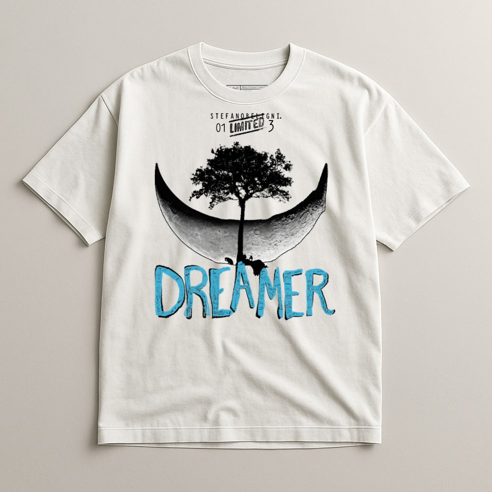 Dreamer Moon Tree Design White T-Shirt Product