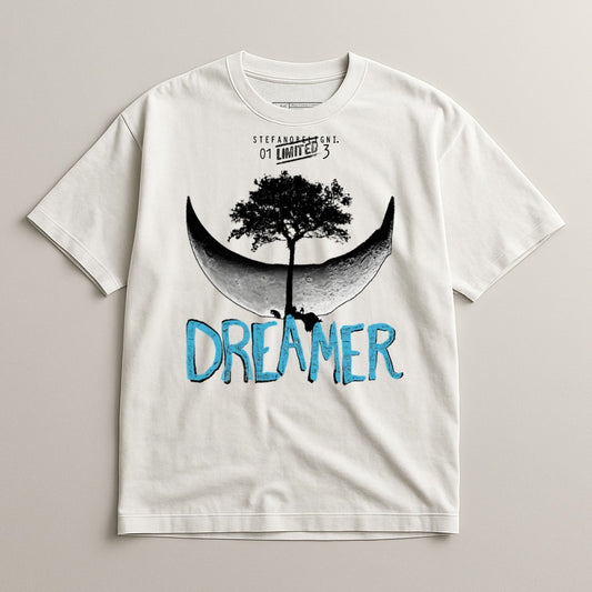 Dreamer Moon Tree Design White T-Shirt Product
