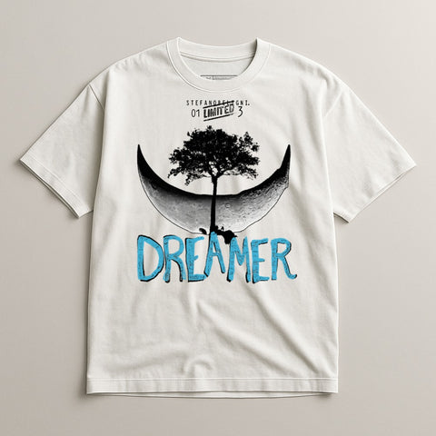 Dreamer Moon Tree Design White T-Shirt Product