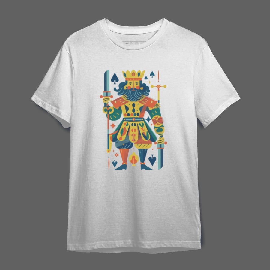 Colorful Playing Card King Graphic T-shirt
