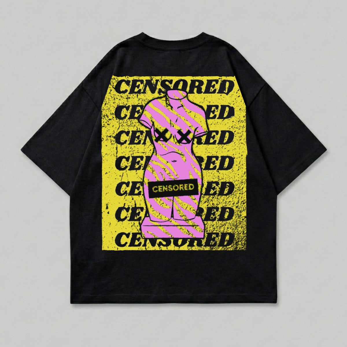 Black Censored Statue Grunge Graphic Product Type
Censored
Statue
Pink
Yellow
Grunge
Distressed
Aesthetic
Streetwear
Graphic Tee
T-Shirt
Apparel
Clothing
Edgy Fashion
Urban Style
Retro Print
Bold Graphic
Pop Art
Figure Art
Unisex Tee
Black Top