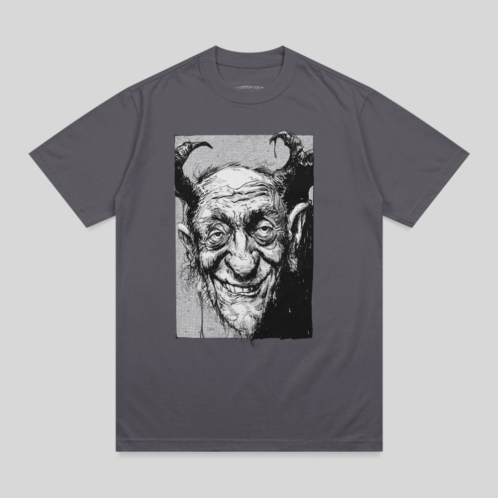 Grinning Horned Demonic Face Illustration T-shirt product type