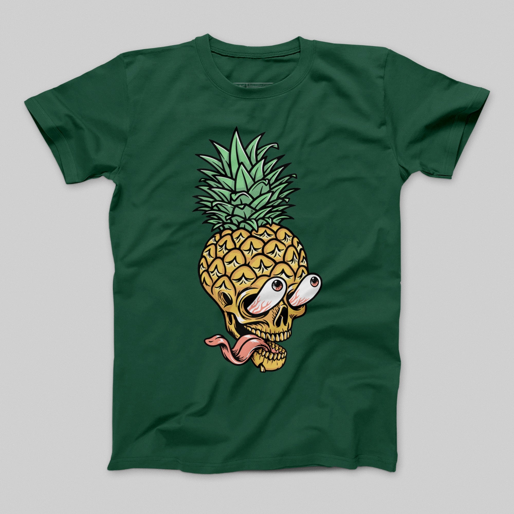 Pineapple Skull Graphic Design T-Shirt
