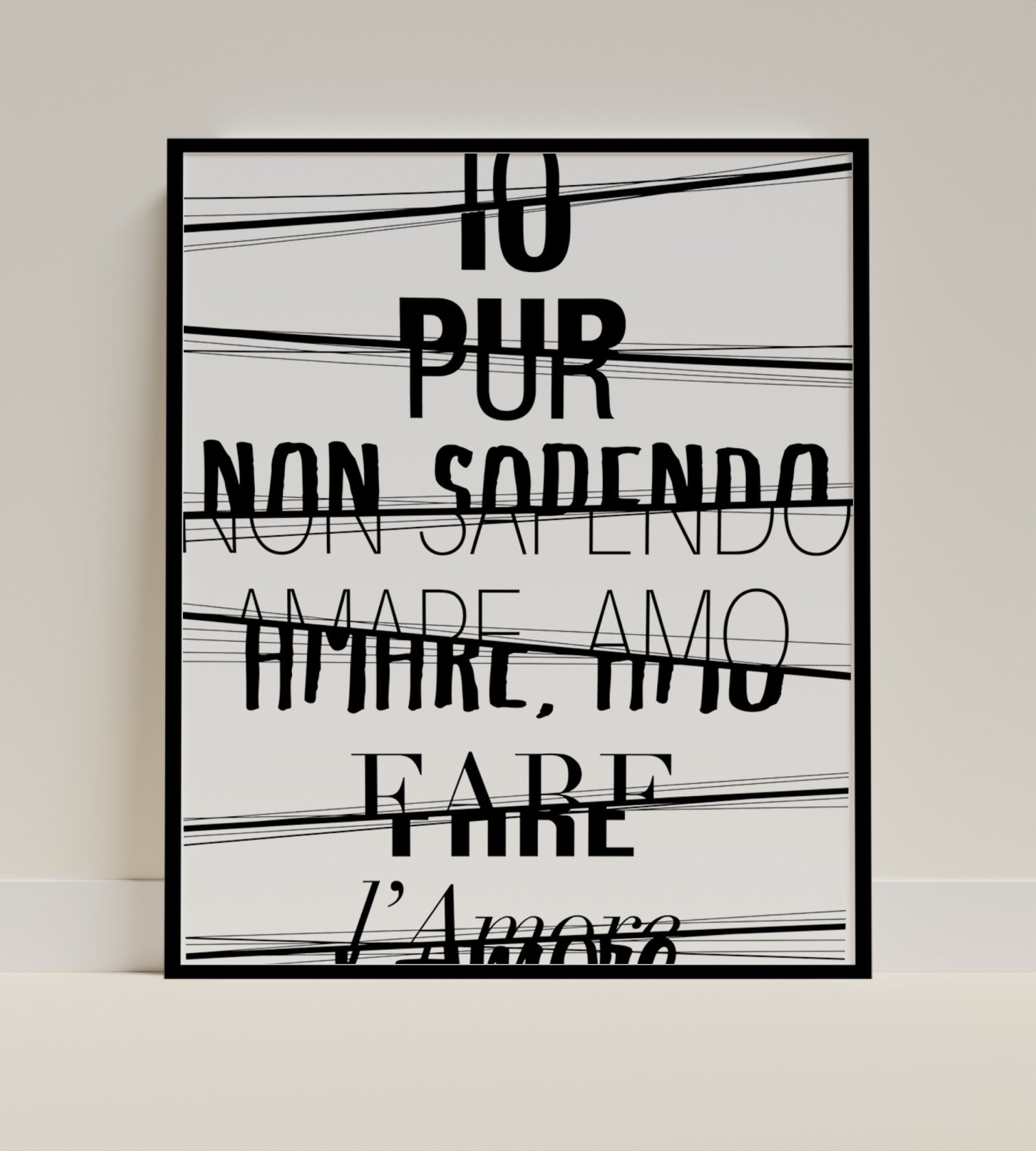 IO PUR Non Sapendo Amare Amo Fare l'Amore art print