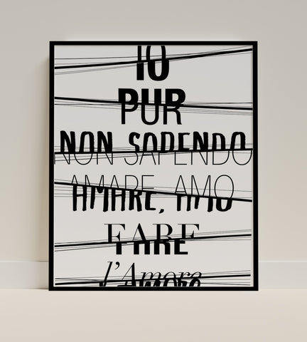 IO PUR Non Sapendo Amare Amo Fare l'Amore art print