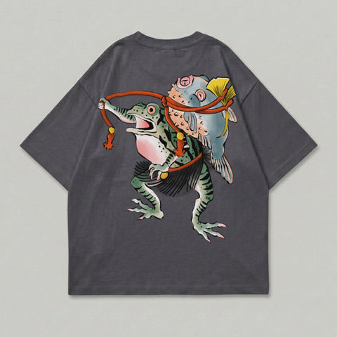 Frog Pufferfish Traditional Japan Back Print product type