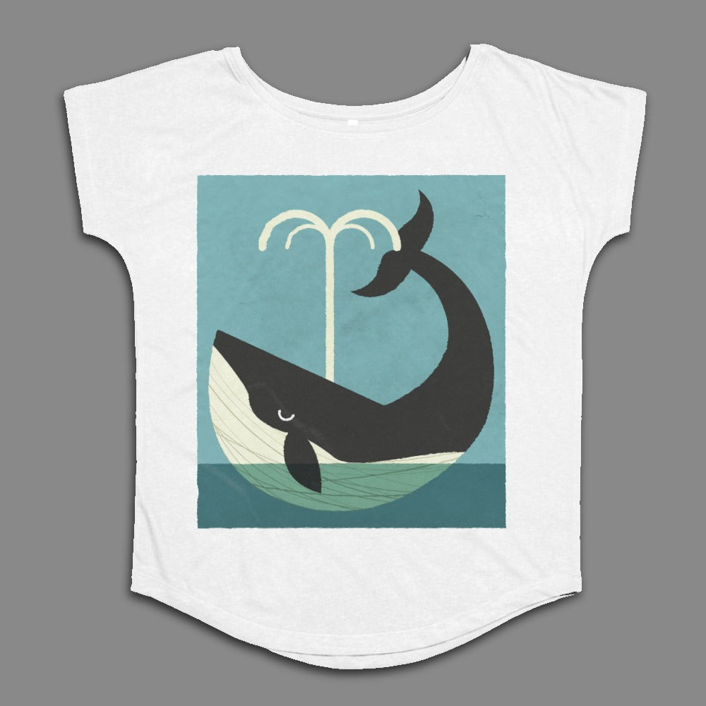 Whimsical Black Whale Illustration T-shirt Product