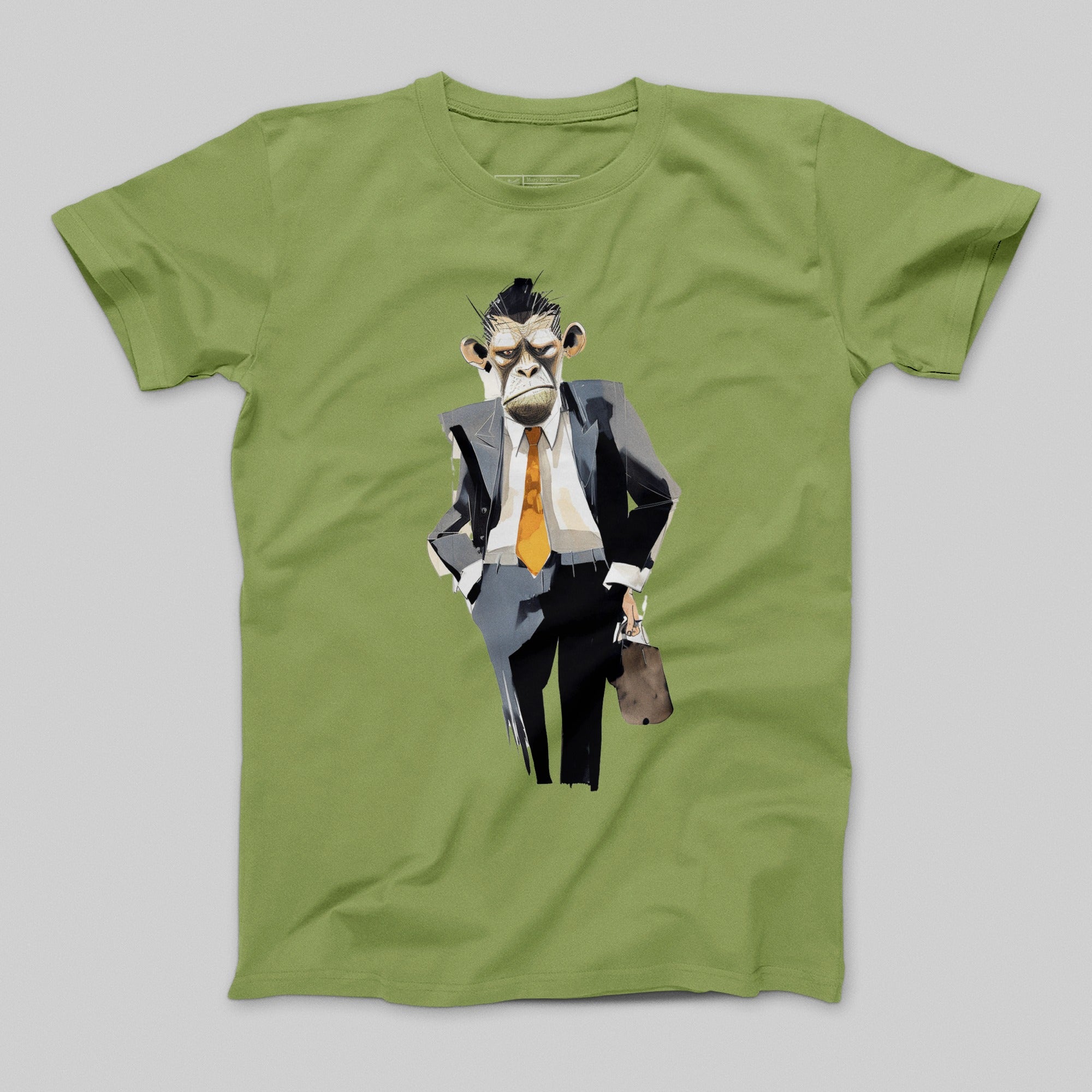 Stylish Monkey in Suit Graphic T-shirt for Adults