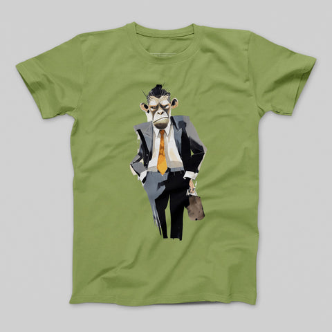 Stylish Monkey in Suit Graphic T-shirt for Adults