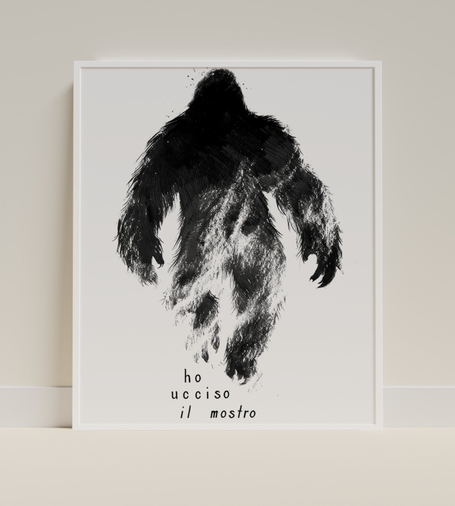 Ho Ucciso Il Mostro Bigfoot Silhouette Art Print