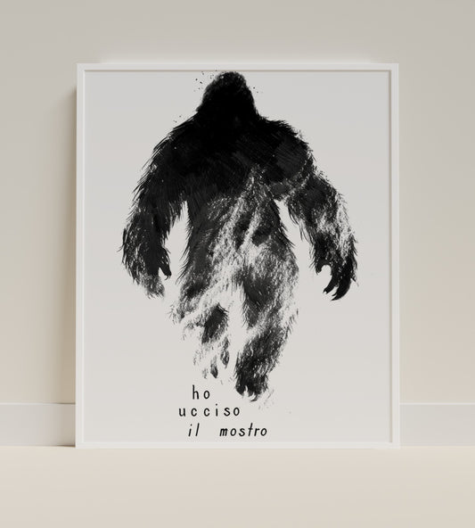 Ho Ucciso Il Mostro Bigfoot Silhouette Art Print