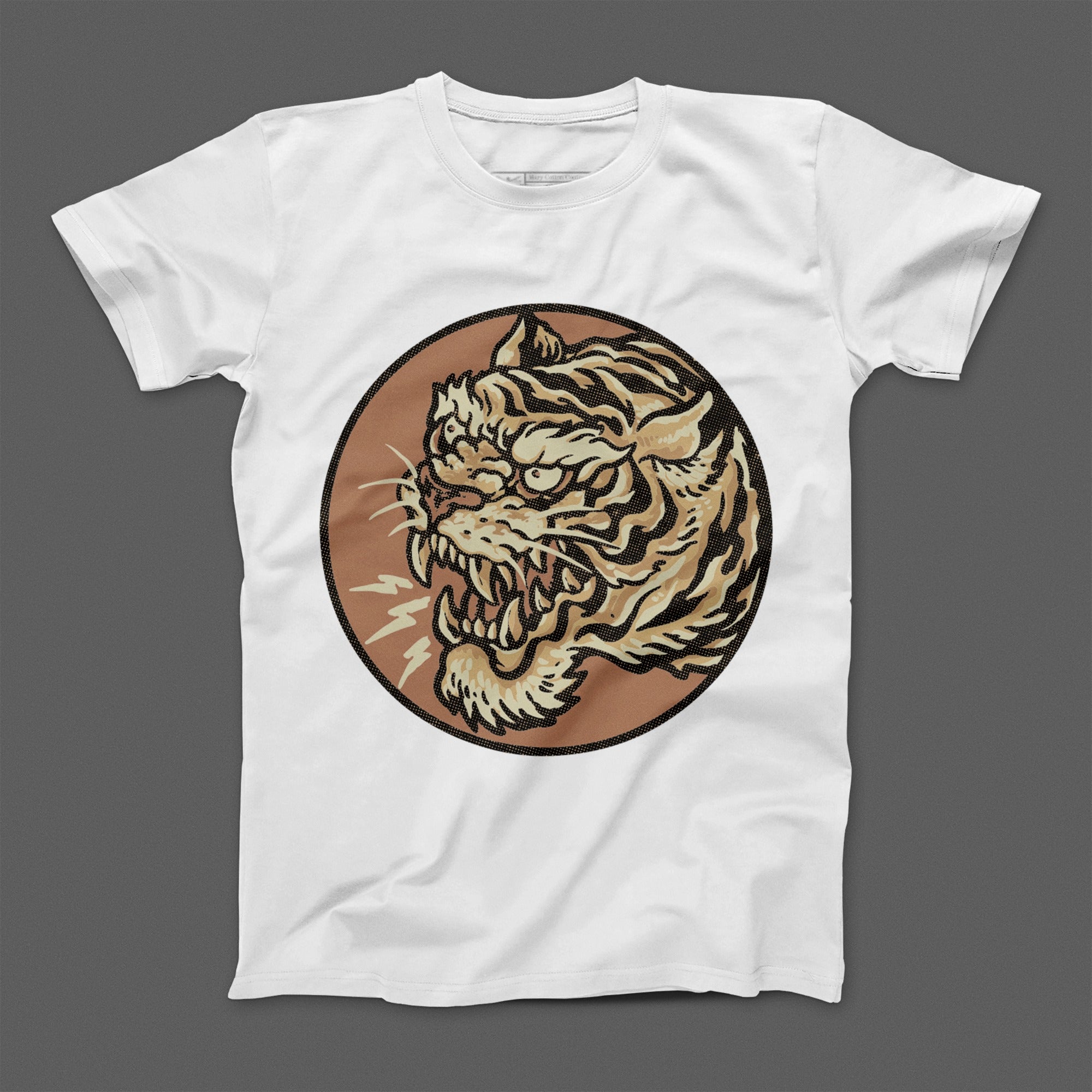 Vintage Style Fierce Tiger Graphic T-shirt