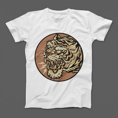 Vintage Style Fierce Tiger Graphic T-shirt