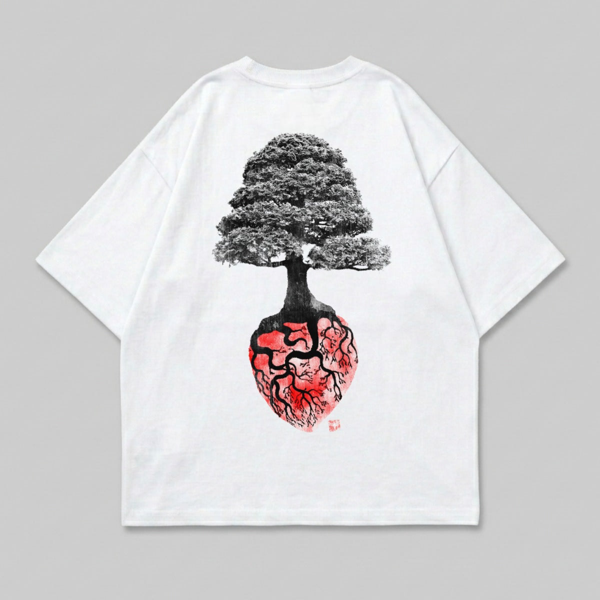 Bonsai Tree Black Red Heart Roots Graphic product type