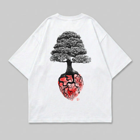 Bonsai Tree Black Red Heart Roots Graphic product type