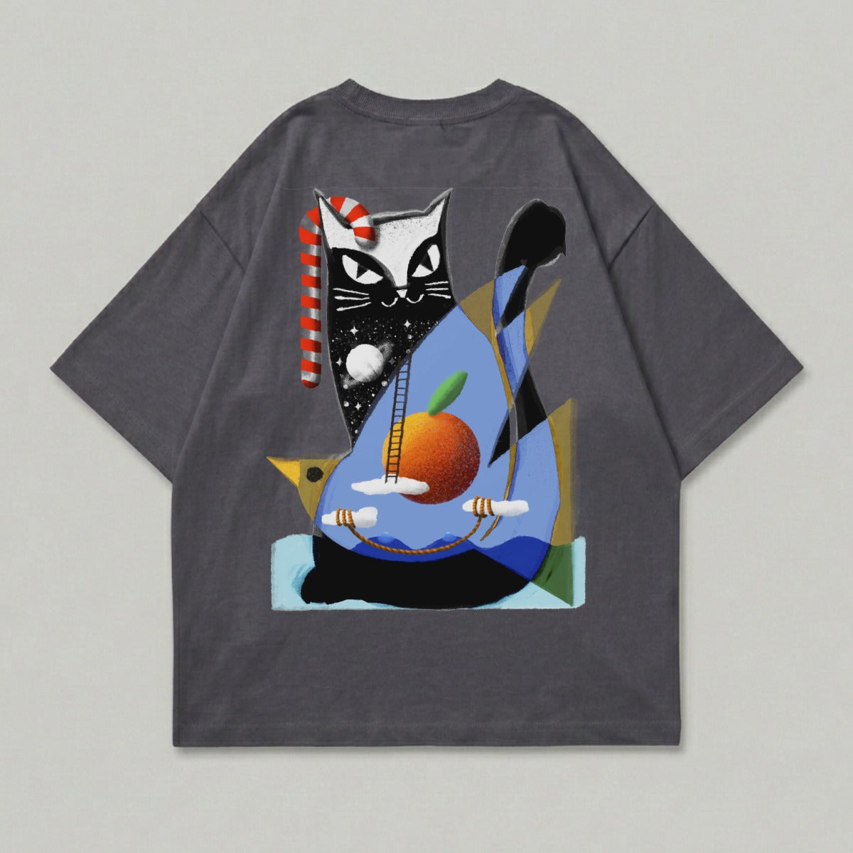 Dreamy Cat Space Planet Candy Cane Orange product