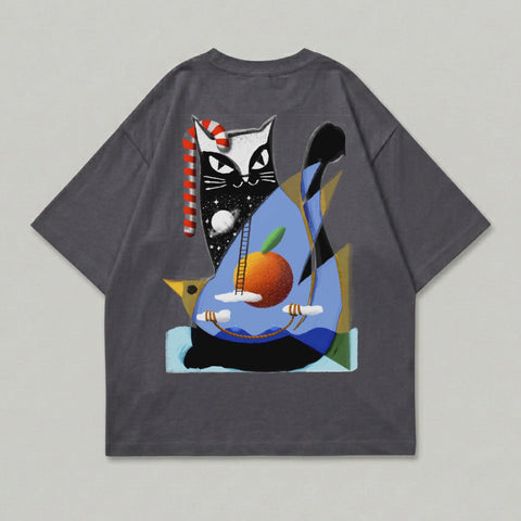 Dreamy Cat Space Planet Candy Cane Orange product