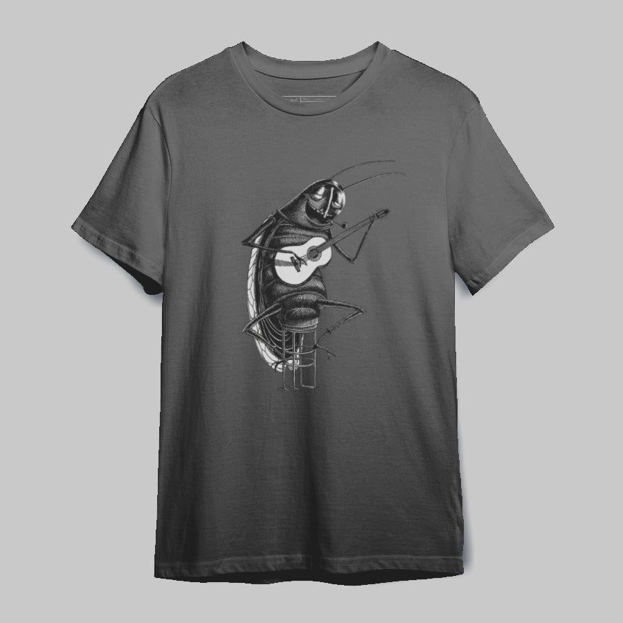 Cockroach Playing Guitar Unique Graphic T-Shirt