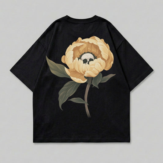 Dark Black Tee Yellow Peony Flower Skull product type
Black T-Shirt, Yellow Peony, Skull Graphic, Floral Skull, Dark Art, Gothic Tee, Streetwear Style, Oversized Fit, Back Print Shirt, Botanical Design, Edgy Clothing, Urban Apparel, Unisex Shirt, Alternative Fashion, Mysterious Flower, Indie Clothes, Unique Artwork, Aesthetic Tee, Skeleton Flower, Punk Rock Style