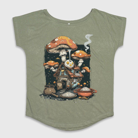 Enchanted Mushroom House Graphic Women's T-Shirt