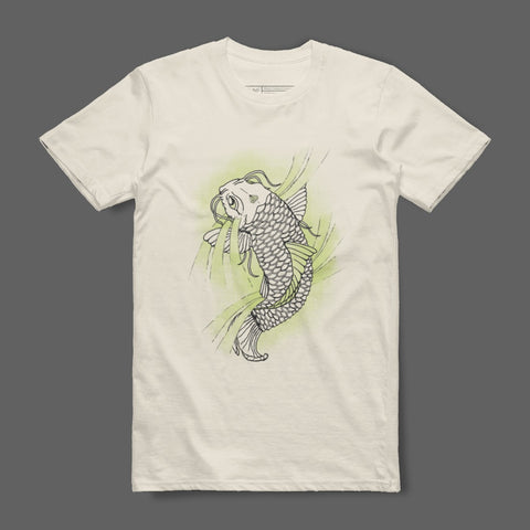 Artistic Koi Fish Graphic Tee Stylish Casual Shirt