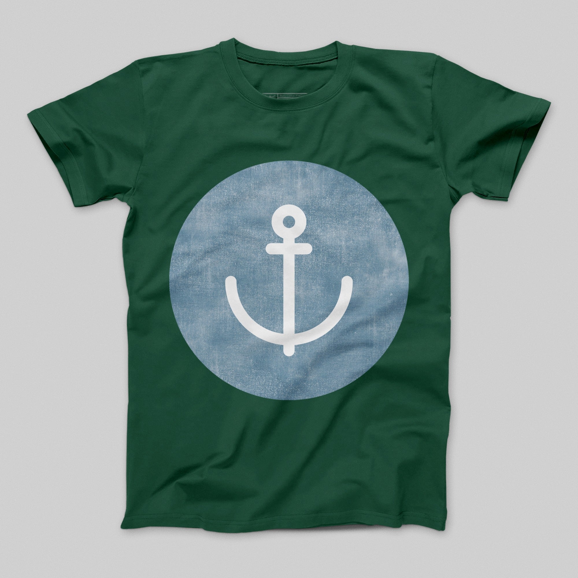 Green T-shirt with White Anchor Design shirt