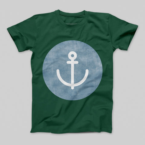 Green T-shirt with White Anchor Design shirt