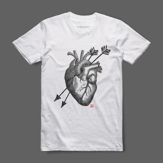 Anatomical Heart with Arrows Graphic T-Shirt