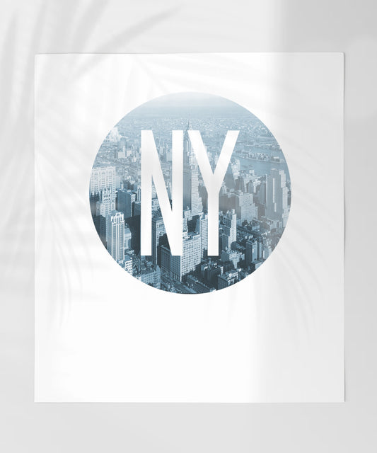 NY Cityscape Art Design with Modern Typography Poster